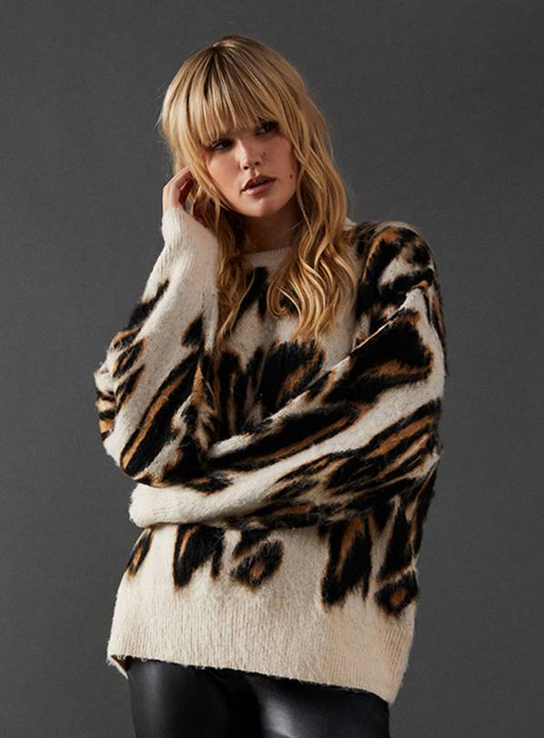 WAREHOUSE Brushed Animal Oversized Jumper S